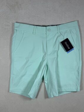 NWT Good Good Gold Mint Green Madness Sport Flat Front Performance Stretch Short